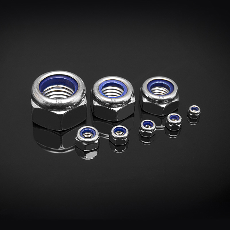 DIN 985 rustfritt stål gjeldende dreiemomenttype sekskantede tynne muttere med ikke-metallisk innsats