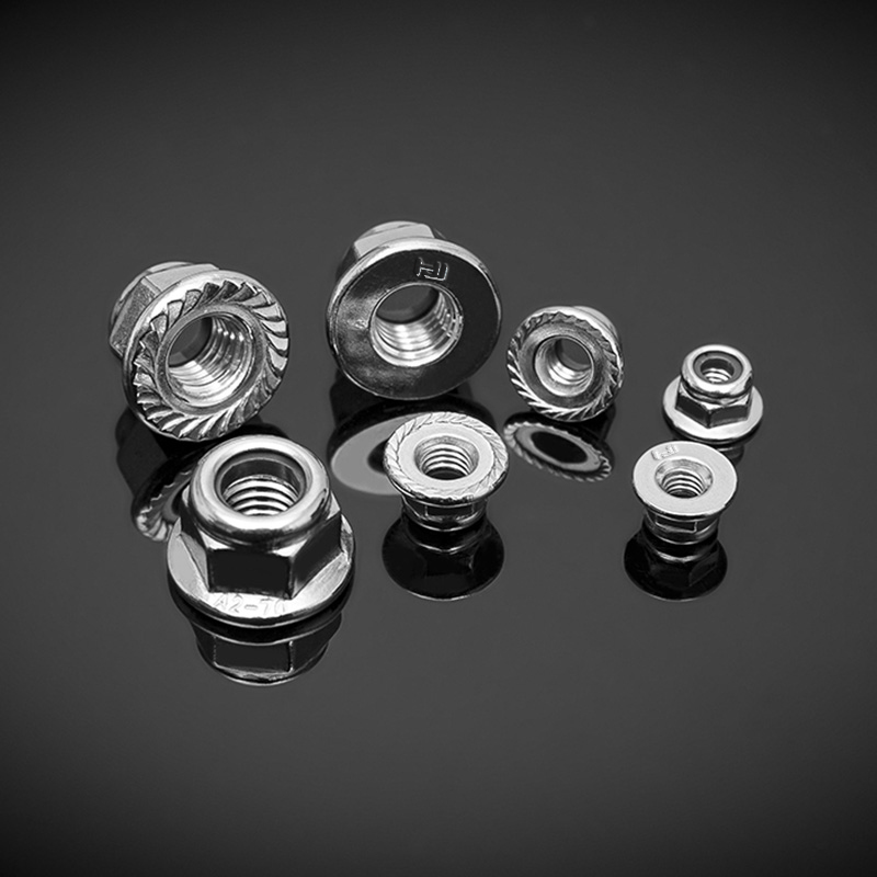 DIN6927 rustfritt stål, ikke-metallisk flenslåsemuttere DIN6927 rustfritt stål, ikke-metallisk flenslåsemuttere